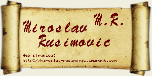 Miroslav Rusimović vizit kartica